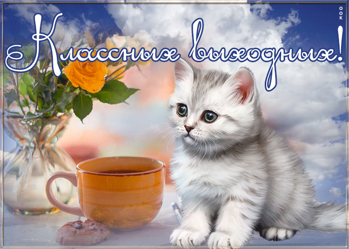 Великолепная открытка желаю тебе хороших и классных выходных! Великолепная открытка желаю тебе хороших и классных выходных!