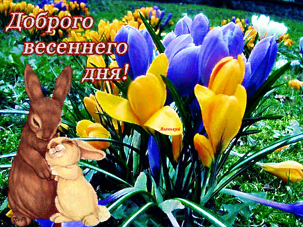Gif анимация с пожеланиями доброго Весеннего дня в Апреле!