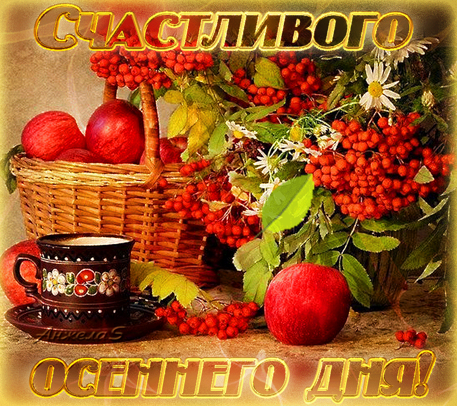 Красивая гифка с пожеланием доброго Сентябрьского дня и отличного настроения