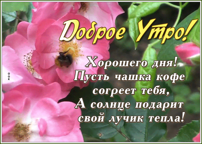 Милая картинка с добрым утром и стихами Милая картинка с добрым утром и стихами