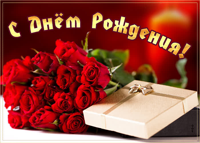 Картинка с днем рождения женщине алые розы