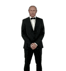 Gif изображение танцующего Путина на прозрачном фоне