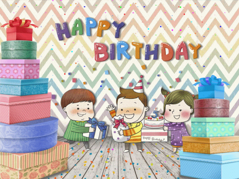 Красивая gif картинка Happy Birthday