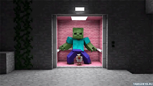 Анимированный аватар с танцующим в лифте зомби из Minecraft Анимированный аватар с танцующим в лифте зомби из Minecraft