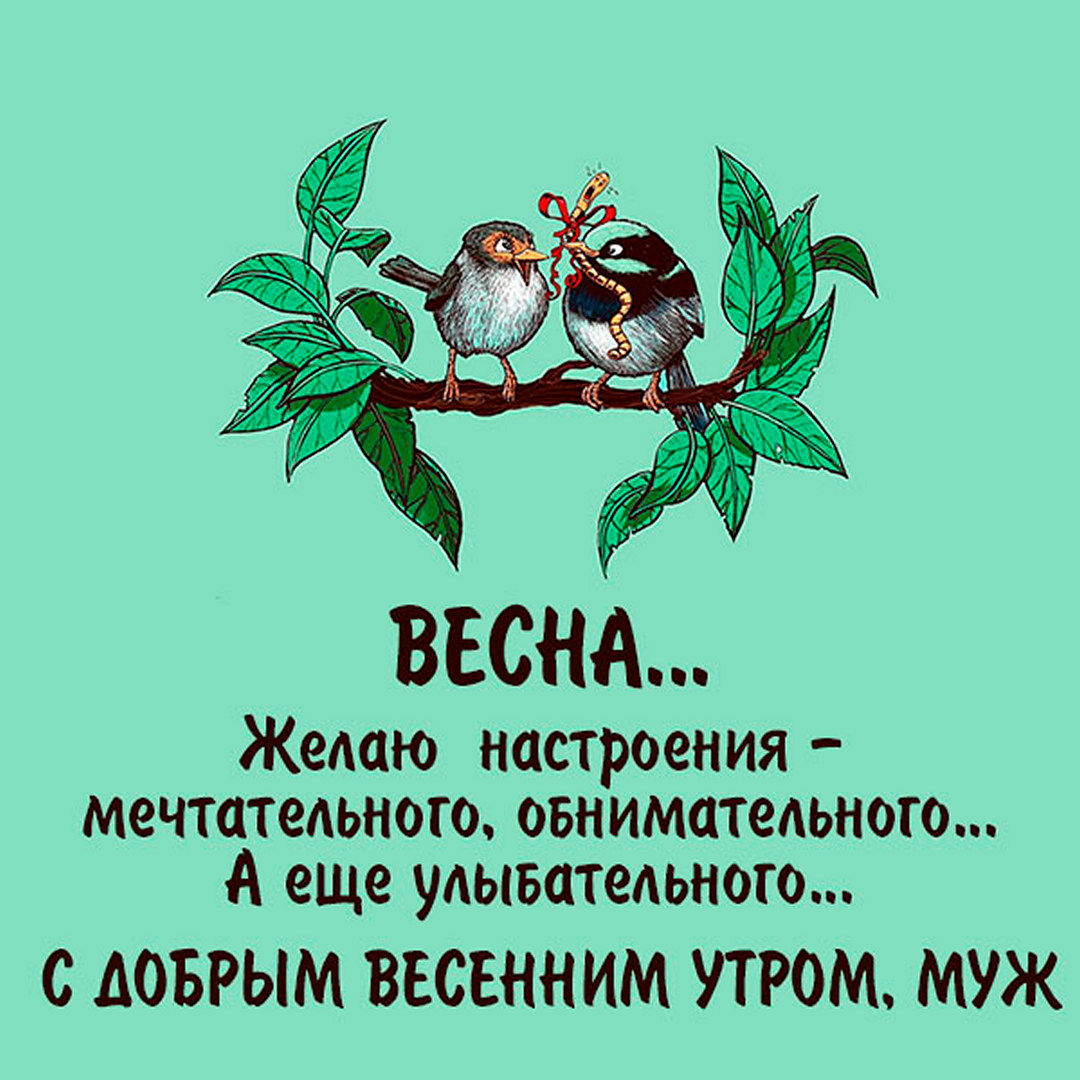 Весна... Желаю настроения - мечтательного, обнимательного, а ещё улыбательного С добрым весенним утром Муж!