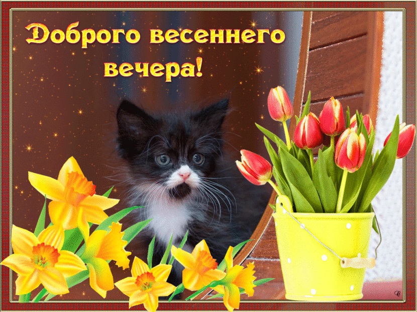 Открытки добрый вечер весенние