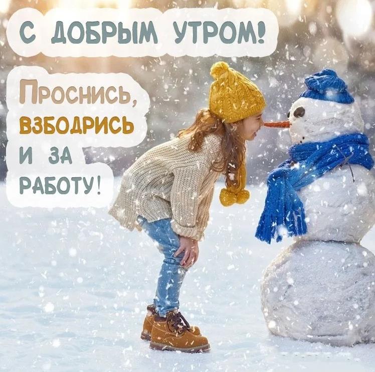 Необычные картинки с добрым зимним утром, самые-самые прикольные, с юмором, Зимние поздравления с добрым утром