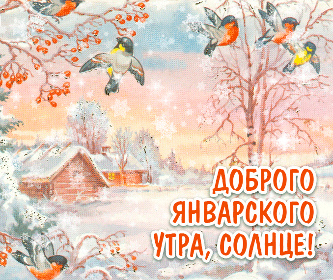 Красивые открытки и поздравления с новым Январским утром Красивые открытки и поздравления с новым Январским утром