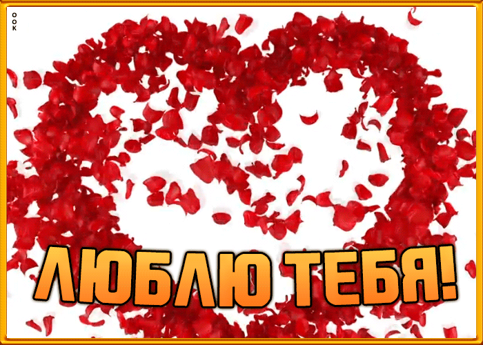 Необычная новая Красивая открытка я люблю тебя с сердцем из лепестков роз