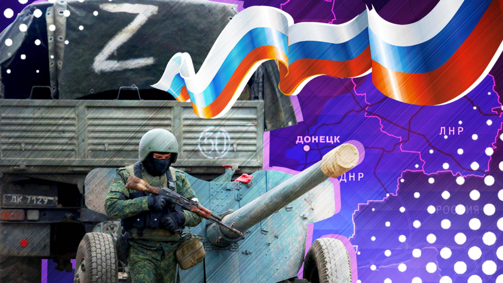 Картинка Символ Z Флаг России и карта ДНР/ЛНР.