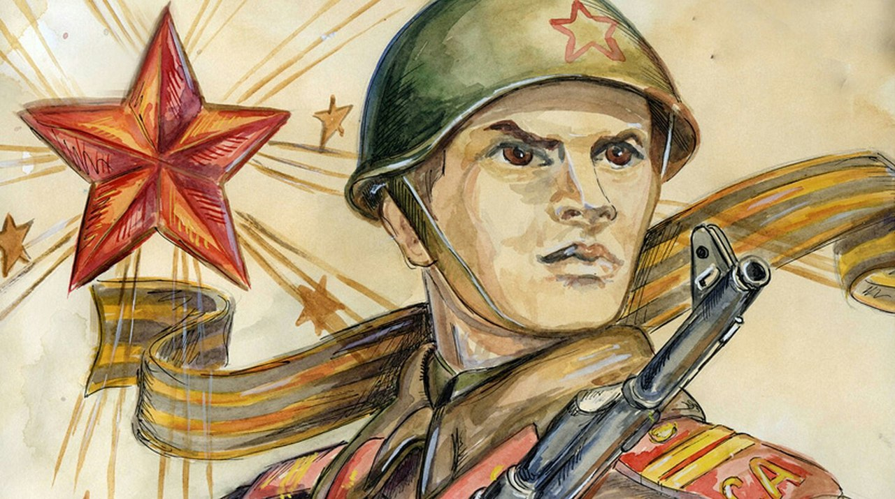 Военные рисунки, Образ защитника Отечества.
