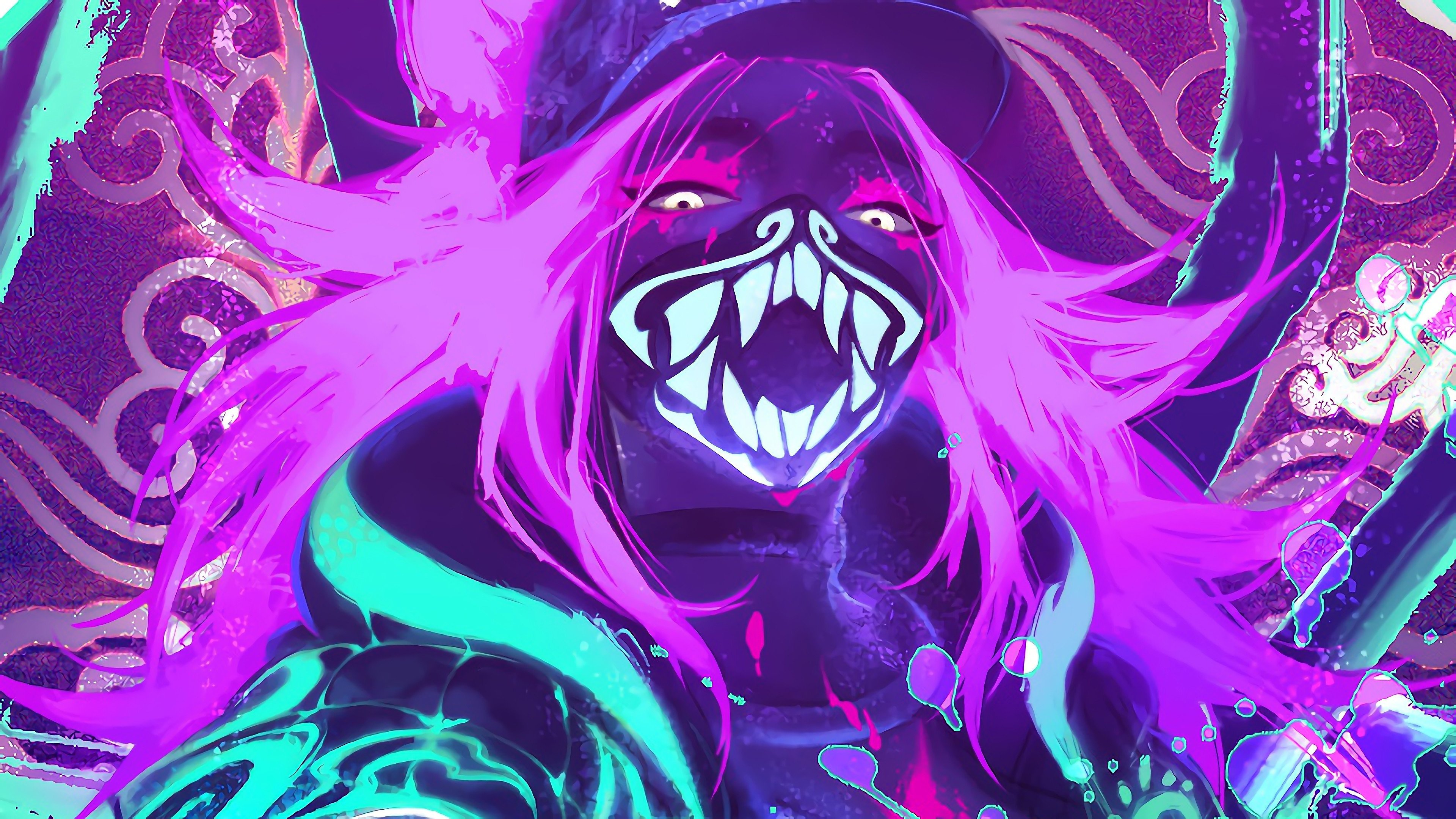 Akali k/da неон маска, Неоновые арты, Аниме неон, Аниме на аву в стим.