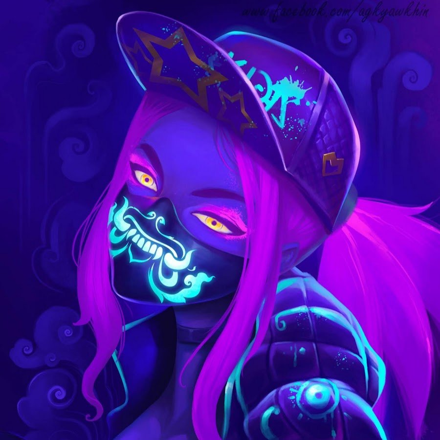 Неоновая маска Акали, KDA Akali стим.