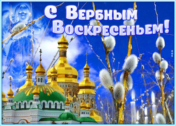 Картинка с вербным воскресеньем с надписью