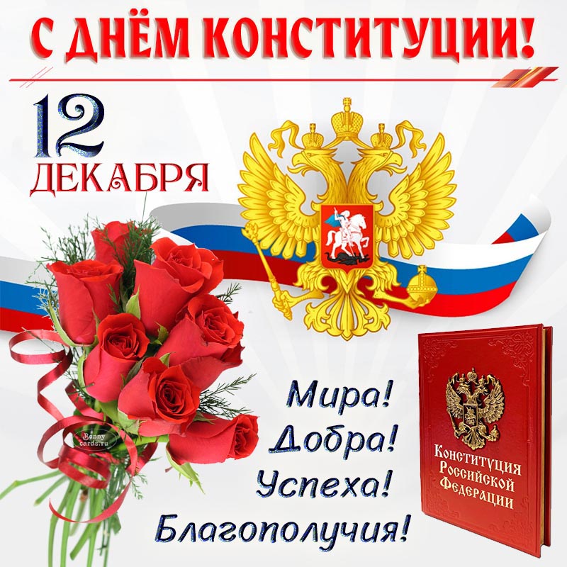 С Днём Конституции 12 декабря, мира, добра, успеха. 