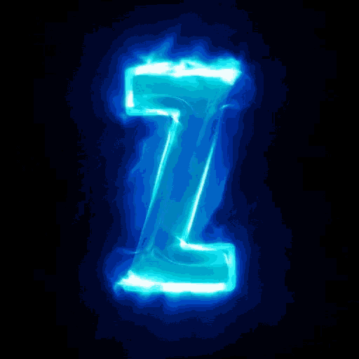 Неоновая буква z, 3д буква z.