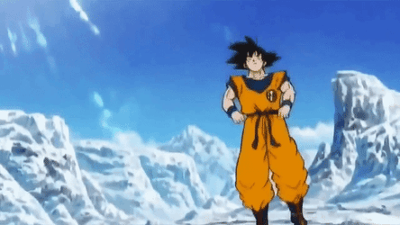 Анимация Гоку из Dragon Ball танцует в заснеженных горах. Анимация Гоку из Dragon Ball танцует в заснеженных горах.