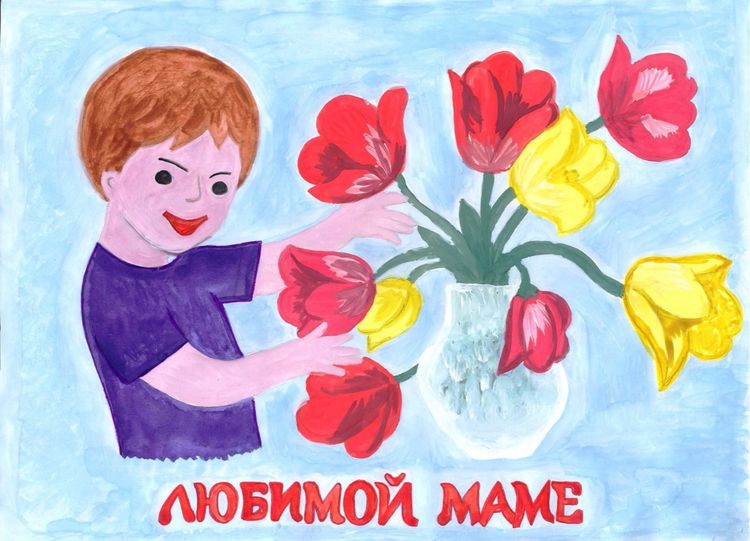 Легкие детские рисунки и раскраски на 8 марта для срисовки. 