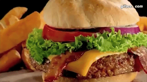 Макдональдс гиф бургер, Вкусный бургер gif.