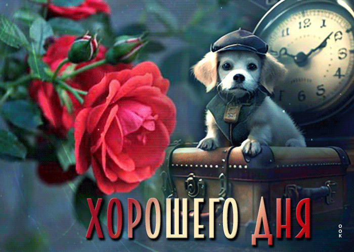 Идеальная открытка с песиком Хорошего дня! Идеальная открытка с песиком Хорошего дня!