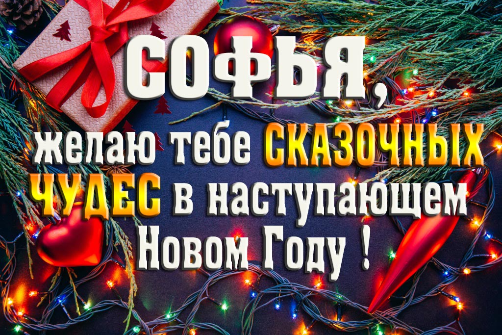 Софья, желаю тебе сказочных чудес в наступающем Новом Году!