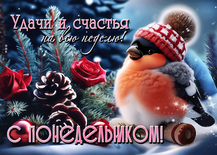 Зимняя Анимация Удачи и счастья на всю неделю! С Понедельником!