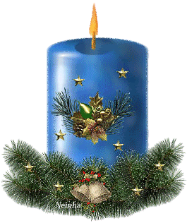 Новогодние свечи мерцающие на прозрачном фоне.