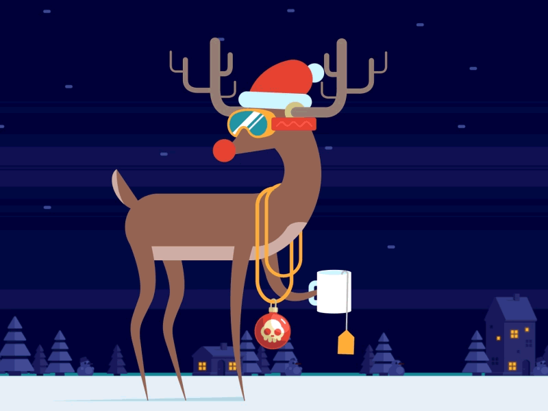 Крутые Рождественские олени анимация. Крутые Рождественские олени анимация.