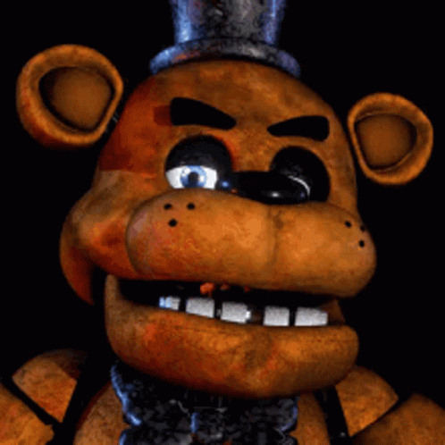 Страшная gif картинка Freddy Fazbear.