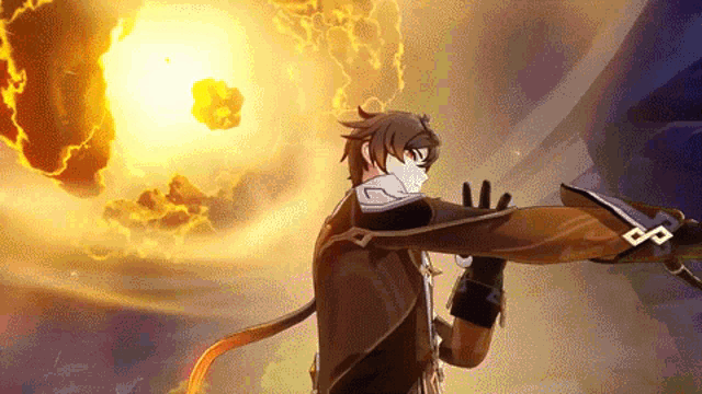 Гифка Чжунли Геншин GIF.