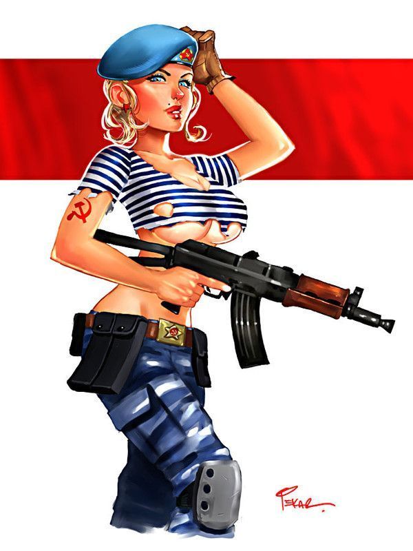 Мультяшная девочка в форме, Военные девушки мультяшные.