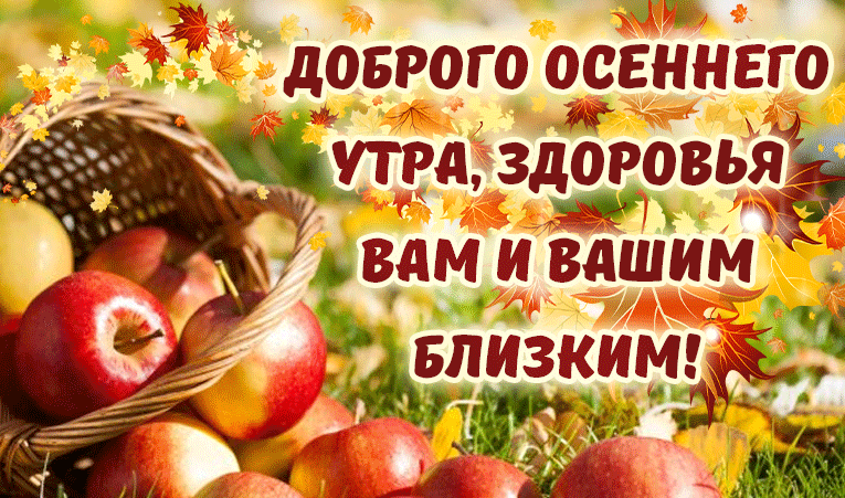 Гифки и анимации Доброе осеннее утро и хорошего дня.