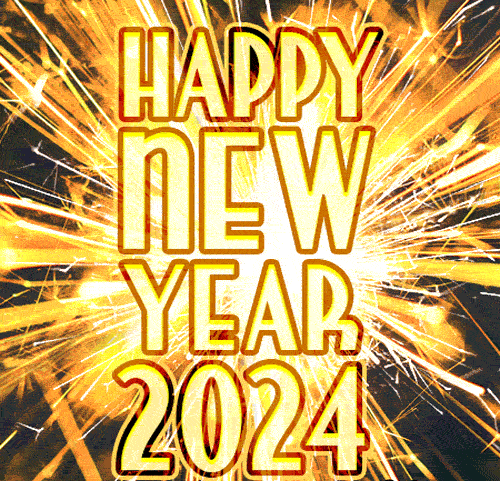 Классная гифка Happy New Year 2024.