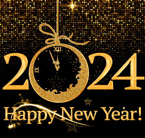 Мерцающая картинка Happy New Year 2024.