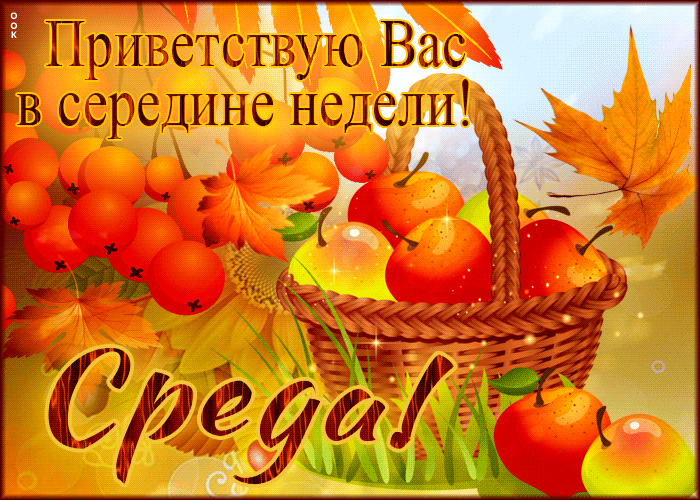 Осеняя гифка Приветствую вас в середине недели, Среда.