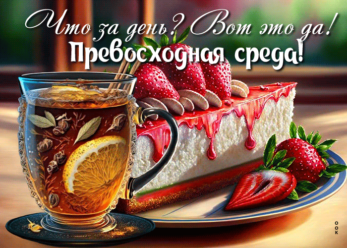 Очень красивая gif картинка Что за день? Вот это да! Превосходная среда!