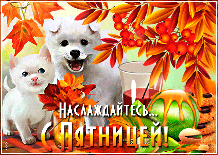 Открытка с пятницей, наслаждайтесь Осенней Анимацией!