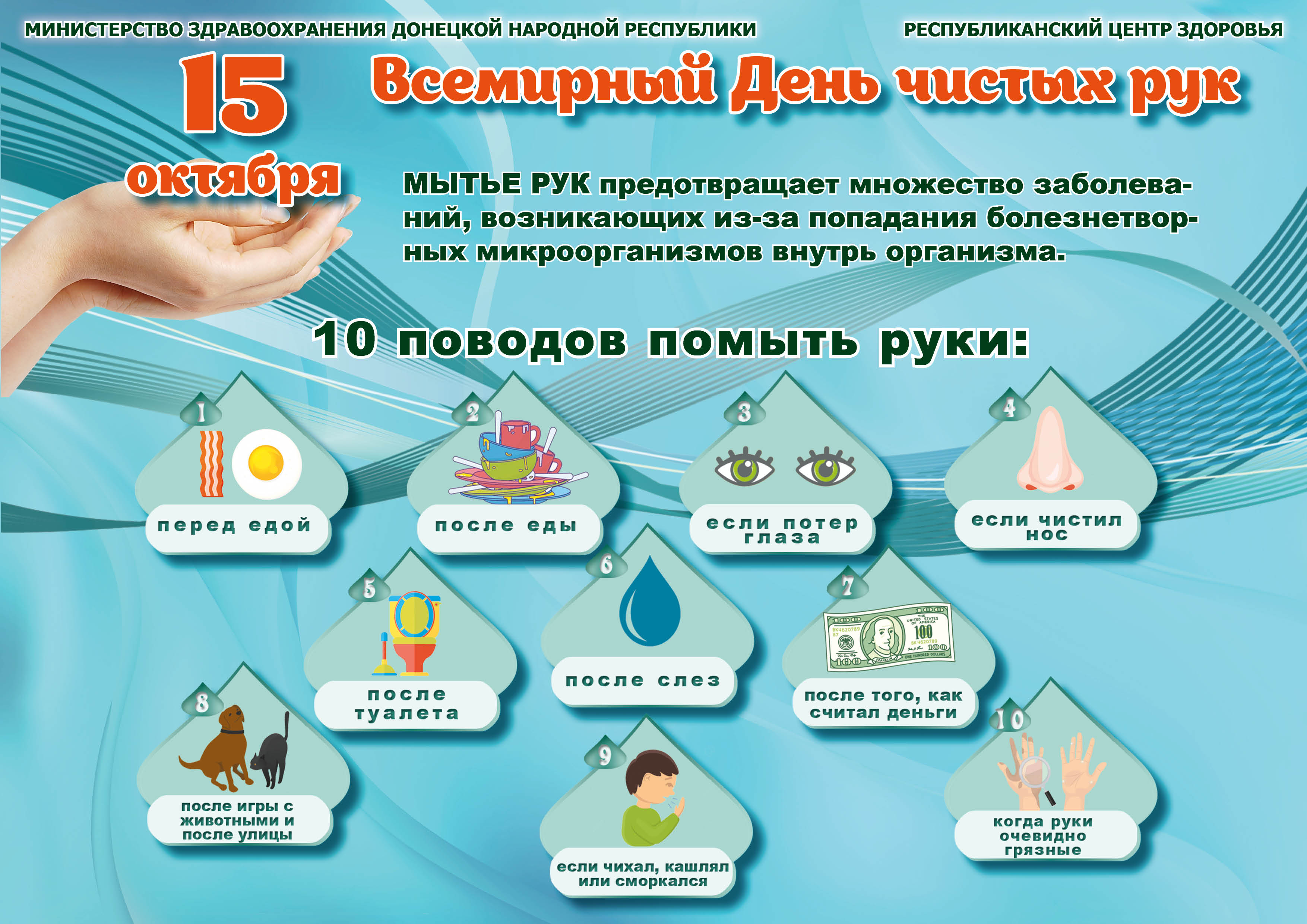 Подборка красивых поздравлений картинок к международному дню мытья рук.