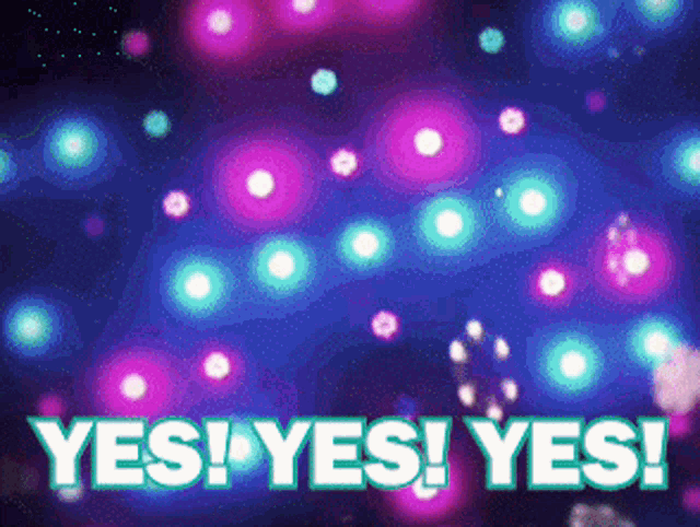 Аниме гифка с надписью Yes, yes, yes для презентации. Аниме гифка с надписью Yes, yes, yes для презентации.