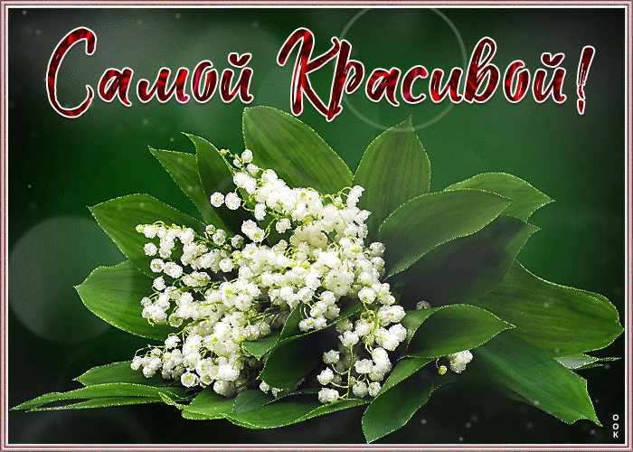 Открытка с ландышами для самой красивой. Открытка с ландышами для самой красивой.
