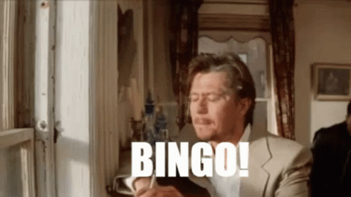 Прикольная гифка с курящим чуваком и надписью бинго "Bingo" из фильма Leon. Прикольная гифка с курящим чуваком и надписью бинго "Bingo" из фильма Leon.