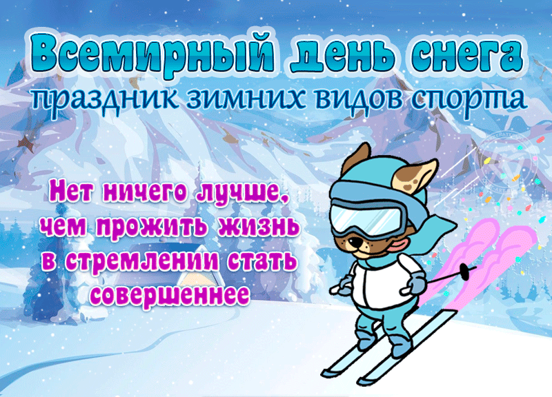 Классная зимняя анимация на всемирный день снега и праздник зимних видов спорта.