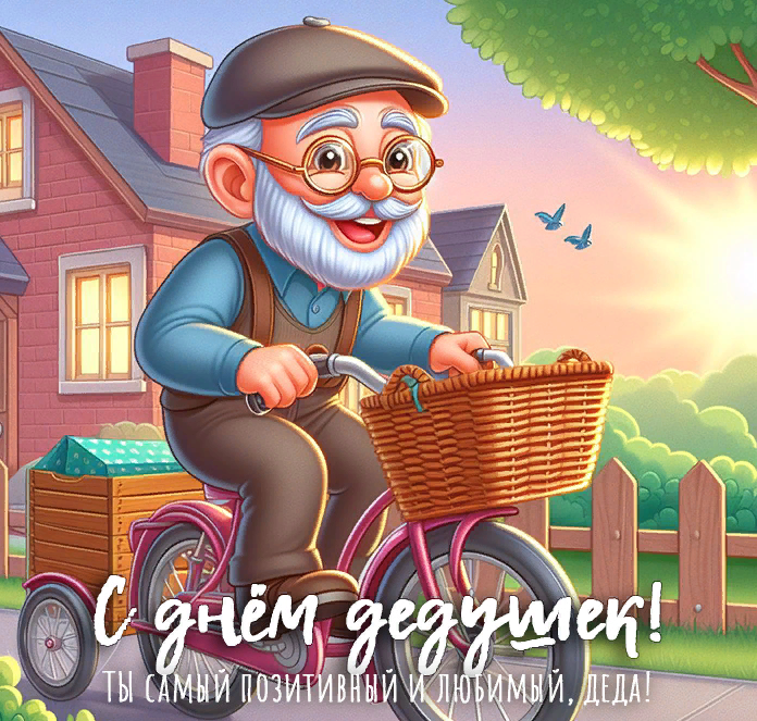 Позитивная открытка для любимого Дедушки.
