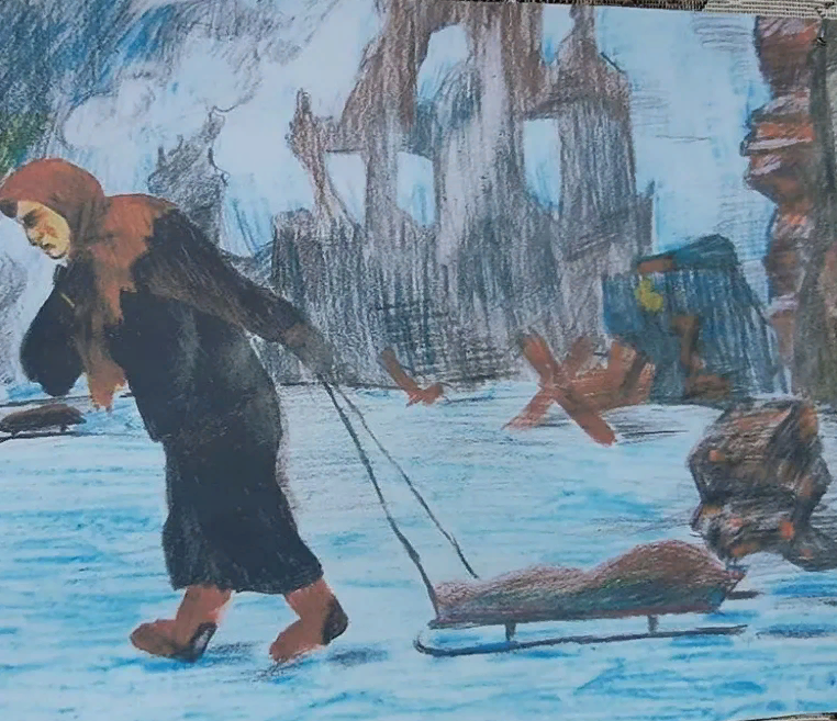 Рисунок на тему Ленинградская блокада 