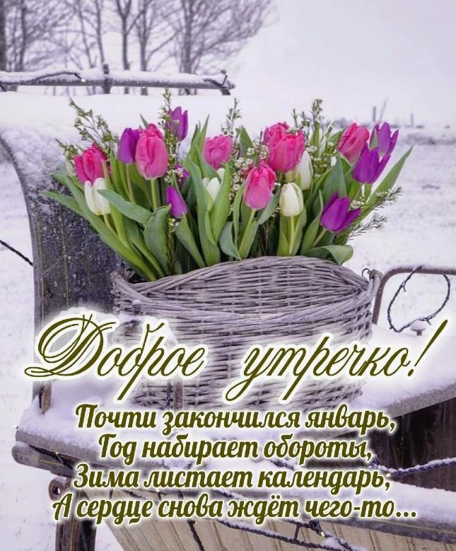 Открытка с добрым утром последнего дня Января.