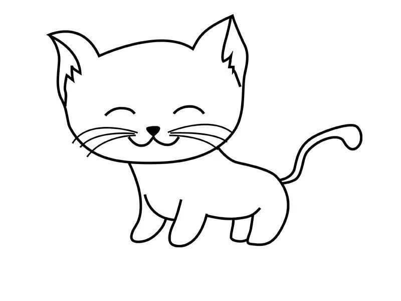 Кошечка рисунок карандашом для детей.