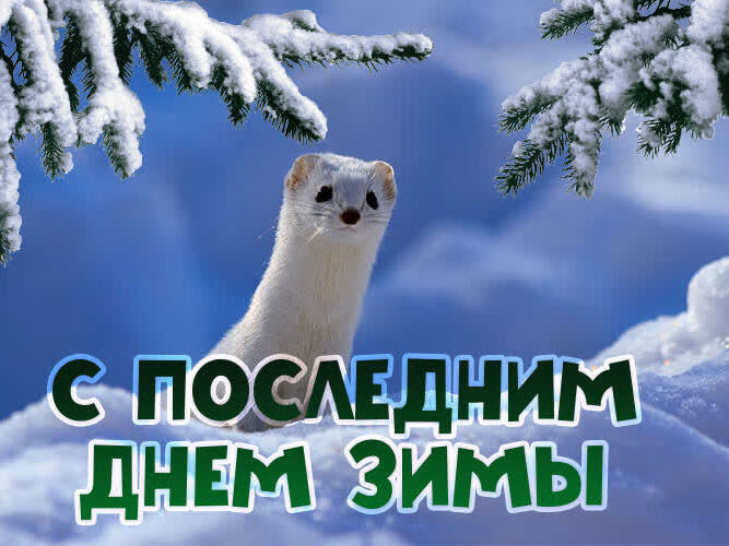 Прикольная Открытка с последними зимними днями.