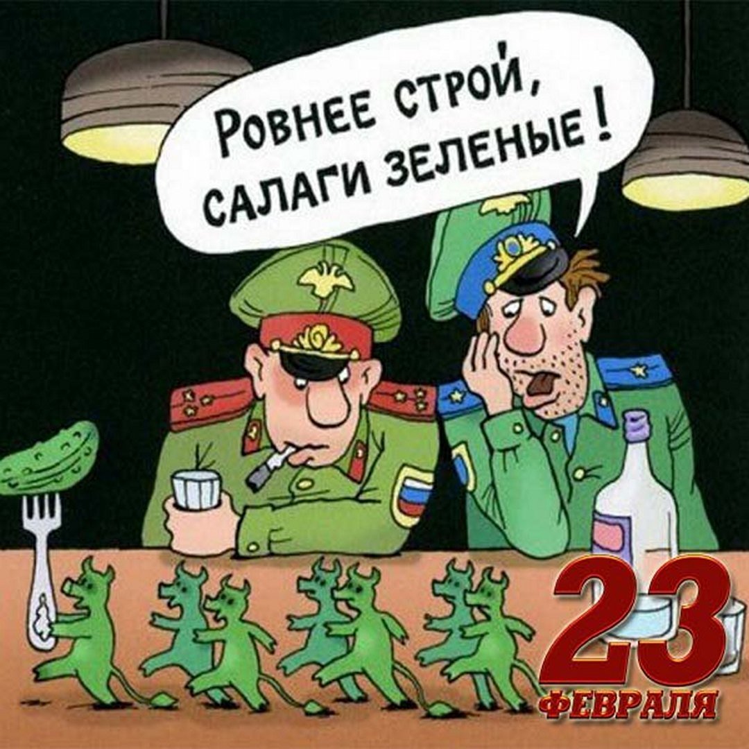 Прикольные картинки с 23 февраля: смешные поздравления