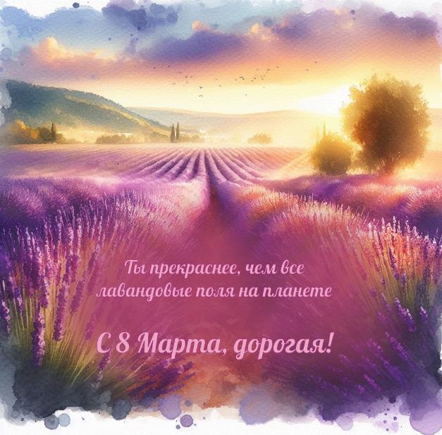 Ты прекраснее, чем все лавандовые поля на планете, с 8 Марта.