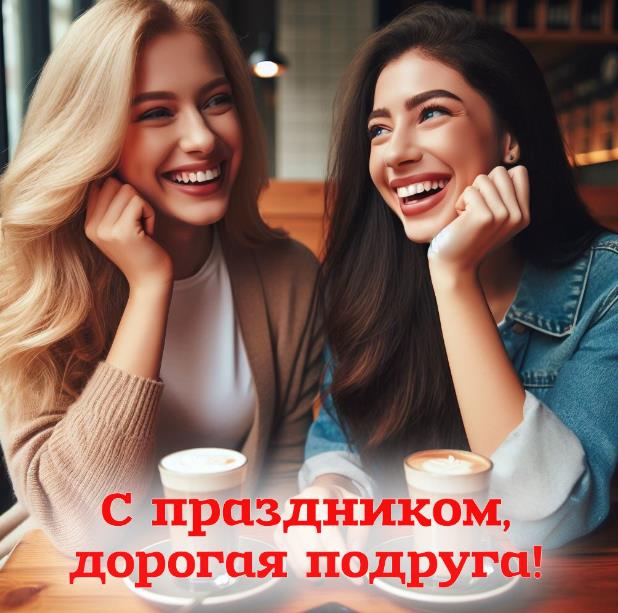 С праздником, дорогая подружка.